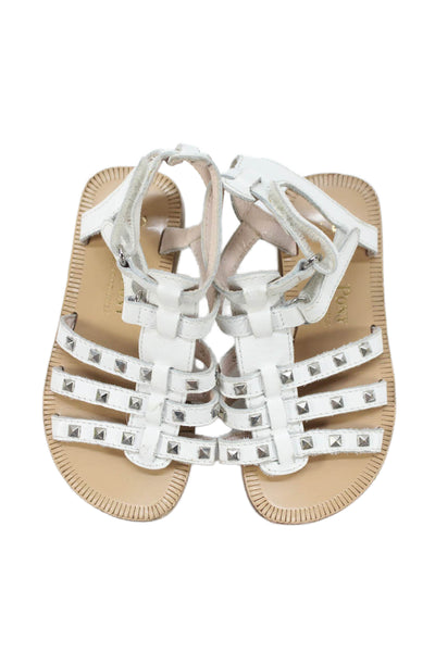 Il Gufo Pom D'Api Golden Pony Girls Sandals Brown White Yellow Size 23 24 Lot 4