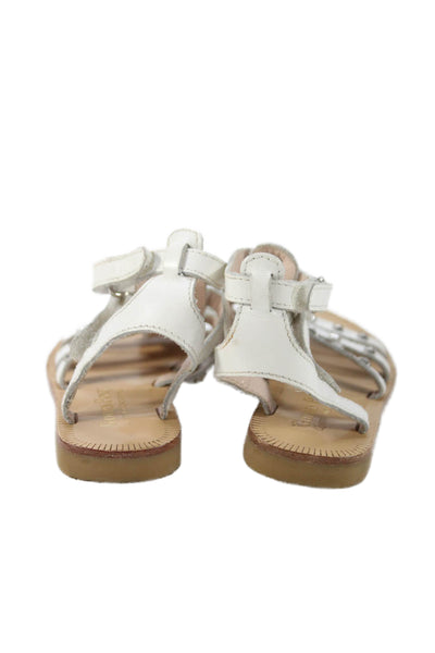 Il Gufo Pom D'Api Golden Pony Girls Sandals Brown White Yellow Size 23 24 Lot 4
