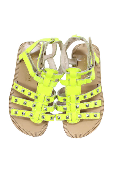 Il Gufo Pom D'Api Golden Pony Girls Sandals Brown White Yellow Size 23 24 Lot 4