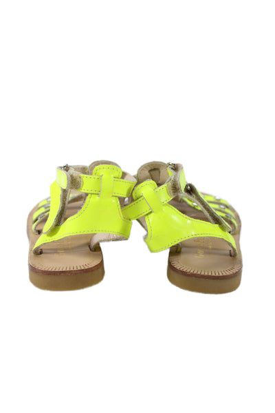 Il Gufo Pom D'Api Golden Pony Girls Sandals Brown White Yellow Size 23 24 Lot 4