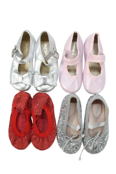 Yosi Samra Bloch Panache Girls Ballet Flats Pink Red Size 7 22 Lot 4