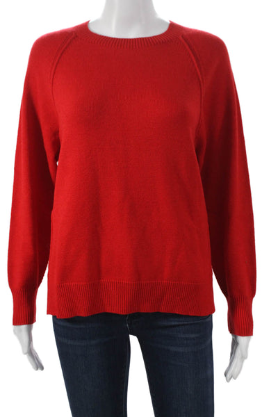 Renuar Womens Crew Neck Pullover Sweater Red Long Sleeve Petite Size XS