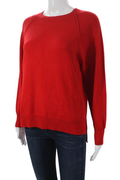 Renuar Womens Crew Neck Pullover Sweater Red Long Sleeve Petite Size XS