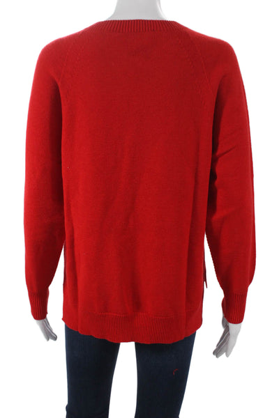 Renuar Womens Crew Neck Pullover Sweater Red Long Sleeve Petite Size XS