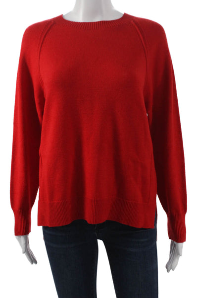 Renuar Women Red Crew Neck Pullover Sweater 50% Acrylic Long Sleeve Size M