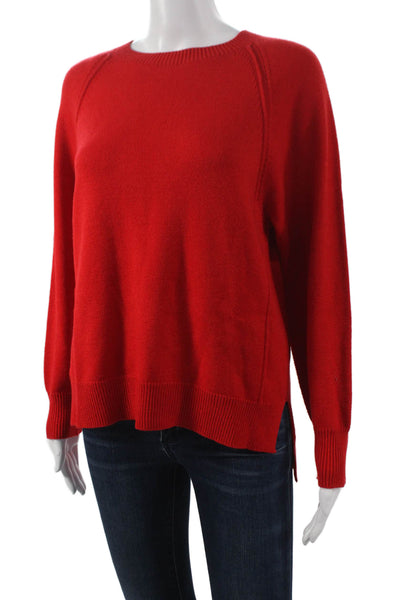 Renuar Women Red Crew Neck Pullover Sweater 50% Acrylic Long Sleeve Size M
