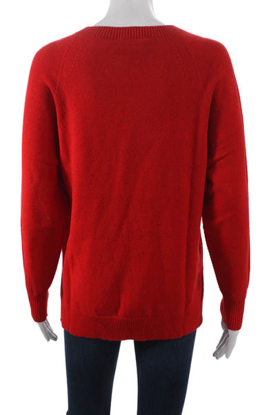 Renuar Women Red Crew Neck Pullover Sweater 50% Acrylic Long Sleeve Size M