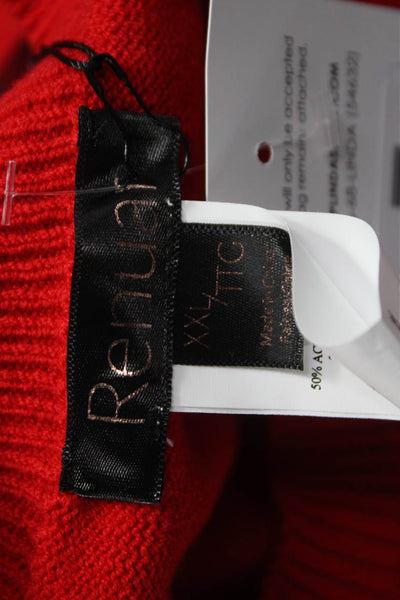 Renuar Women Red Pullover Sweater Crewneck Long Sleeve Acrylic Size 2XL