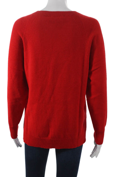 Renuar Womens Pullover Crew Neck Red Long Sleeve Size L