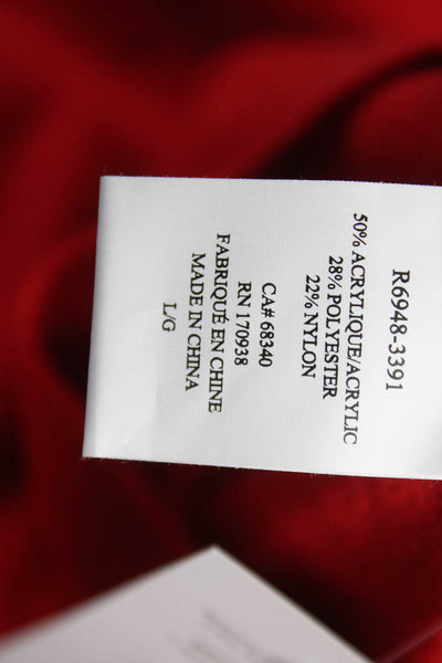 Renuar Womens Pullover Crew Neck Red Long Sleeve Size L