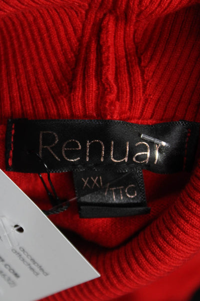 Renuar Womens Red Turtleneck Pullover Sweater Size 2XL