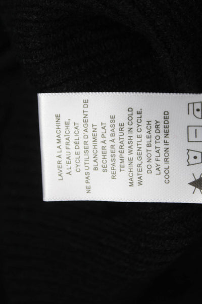 Renuar Women Pullover Sweater Viscose Black V Neck Long Sleeve Size XL