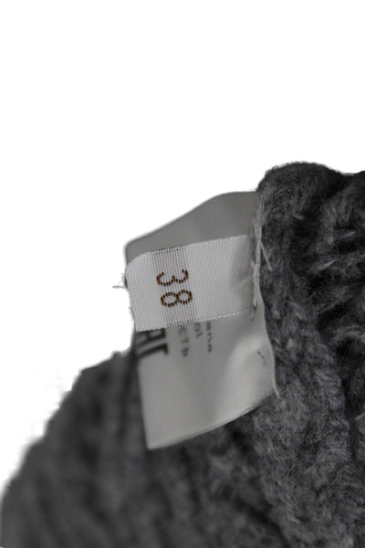 Kangra Womens Gray Wool Turtleneck Pullover Geometric Long Sleeve Size 38
