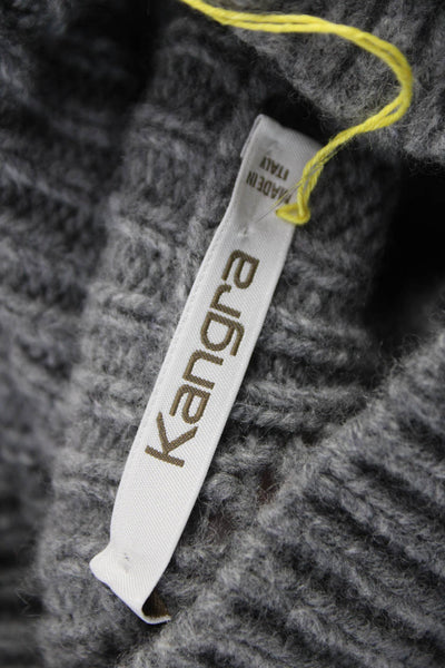 Kangra Womens Gray Wool Turtleneck Pullover Geometric Long Sleeve Size 38