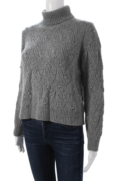 Kangra Womens Sweater Gray Wool Turtleneck Geometric Longsleeve Size 42