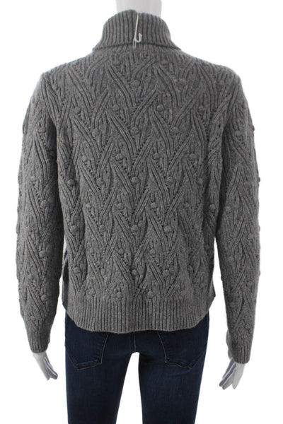 Kangra Womens Sweater Gray Wool Turtleneck Geometric Longsleeve Size 42