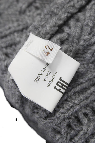Kangra Womens Sweater Gray Wool Turtleneck Geometric Longsleeve Size 42