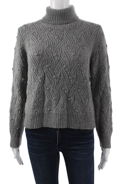 Kangra Women Pullover Sweater Gray Wool Turtleneck Long Sleeve Solid Size XL