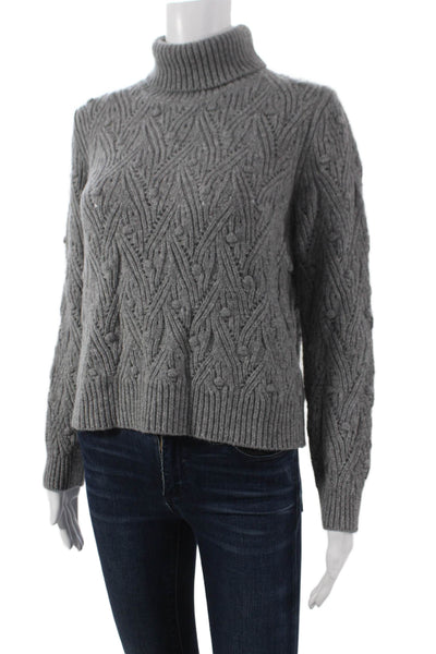 Kangra Women Pullover Sweater Gray Wool Turtleneck Long Sleeve Solid Size XL