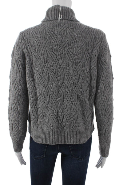 Kangra Women Pullover Sweater Gray Wool Turtleneck Long Sleeve Solid Size XL