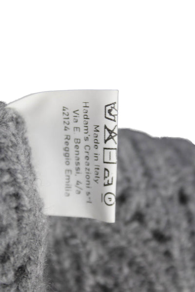 Kangra Womens Turtleneck Geometric Wool Pullover Gray Long Sleeve Size L