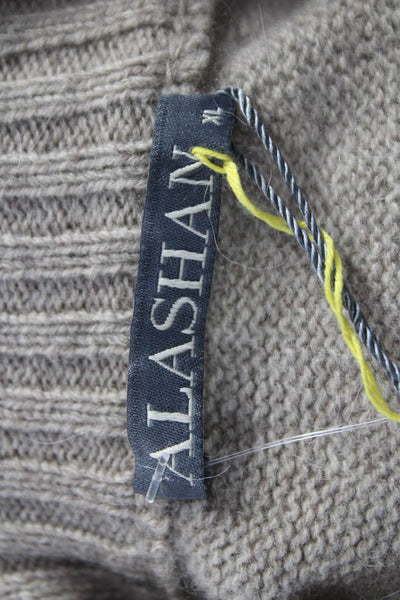 Alashan Women Beige Merino Wool Fair Isle Crewneck Long Sleeve Sweater Size XL