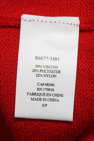 Renuar Women Pullover Sweater Cowl Neck Viscose Red Long Sleeve Size S