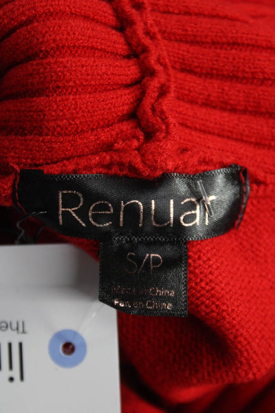 Renuar Women Pullover Sweater Cowl Neck Viscose Red Long Sleeve Size S
