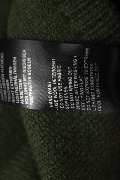 Margittes Women Cardigan Merino Wool Green Long Sleeve Round Neck Size XL