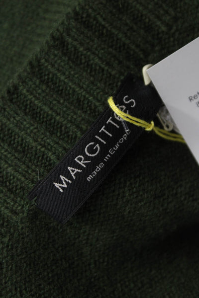 Margittes Women Cardigan Merino Wool Green Long Sleeve Round Neck Size XL