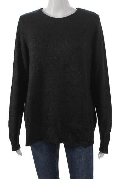 Renuar Women Pullover Black Crewneck Long Sleeve Recycled Polyester Size M