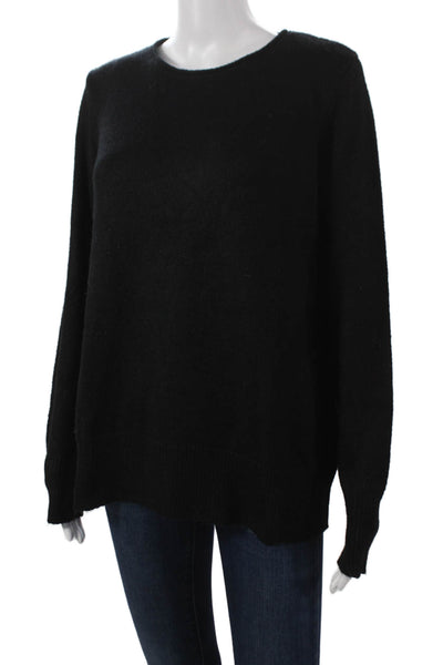 Renuar Women Pullover Black Crewneck Long Sleeve Recycled Polyester Size M