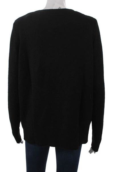 Renuar Women Pullover Black Crewneck Long Sleeve Recycled Polyester Size M