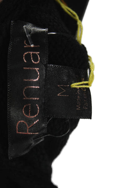 Renuar Women Pullover Black Crewneck Long Sleeve Recycled Polyester Size M
