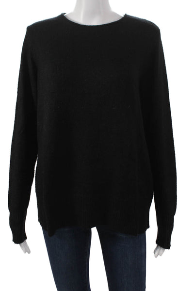 Renuar Womens Pullover Sweater Black Crew Neck Long Sleeve Size XL