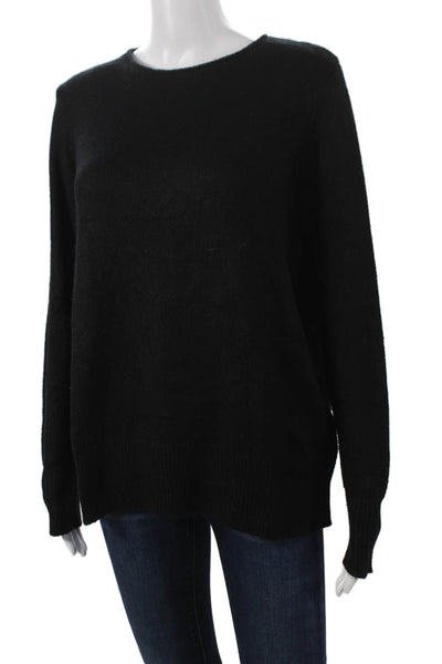 Renuar Womens Pullover Sweater Black Crew Neck Long Sleeve Size XL