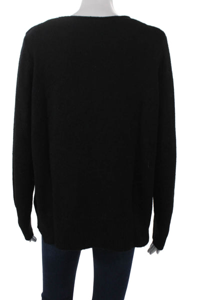 Renuar Womens Pullover Sweater Black Crew Neck Long Sleeve Size XL