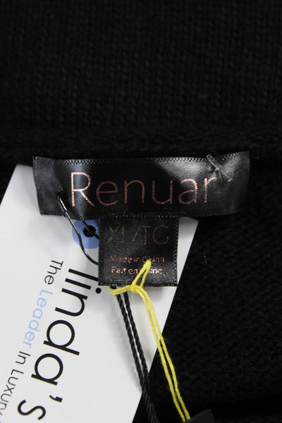Renuar Womens Pullover Sweater Black Crew Neck Long Sleeve Size XL