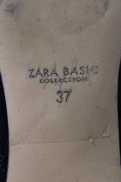Zara Basic Collection Womens Side Zip Ankle Boots Black Size 37 7