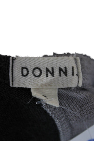 Donni Womens Cashmere Cardigan Gray Long Sleeve Round Neck Size S