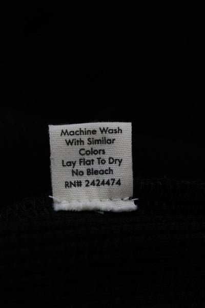 Donni Womens Henley Sweater Black Cotton Collared Long Sleeve Size XS