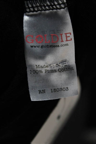 Goldie Womens Black 100% Pima Cotton Sleeveless Basic Tank Round Neck Size XS