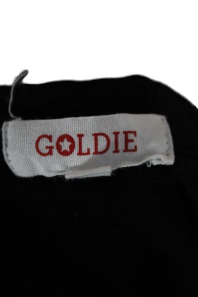 Goldie Womens Black 100% Pima Cotton Sleeveless Basic Tank Round Neck Size XS