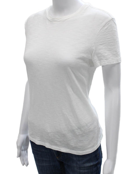 Theory Womens Basic Cotton Crew Neck Short Sleeve T Shirt White Size M