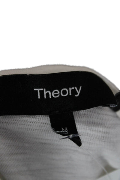 Theory Womens Basic Cotton Crew Neck Short Sleeve T Shirt White Size M