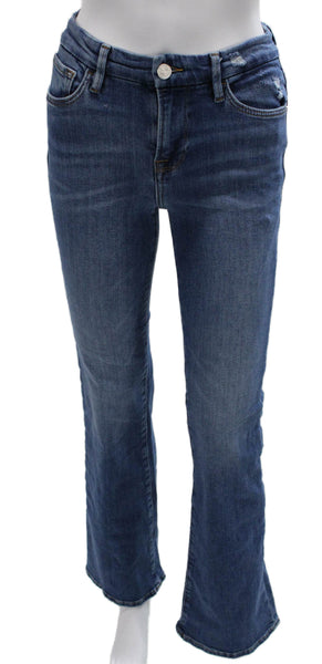 Frame Womens Bootcut Jeans Blue Mid Rise Cotton Zip Inseam 30 Size 26