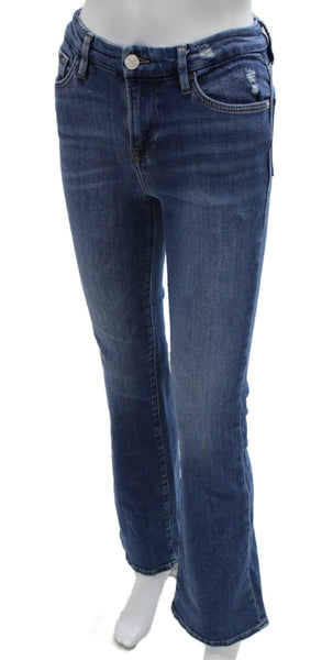 Frame Womens Bootcut Jeans Blue Mid Rise Cotton Zip Inseam 30 Size 26