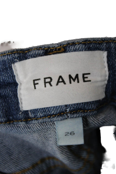 Frame Womens Bootcut Jeans Blue Mid Rise Cotton Zip Inseam 30 Size 26