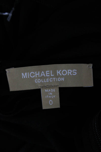 Michael Kors Collection Womens Sheath Dress Black Long Sleeve Knee Size 0