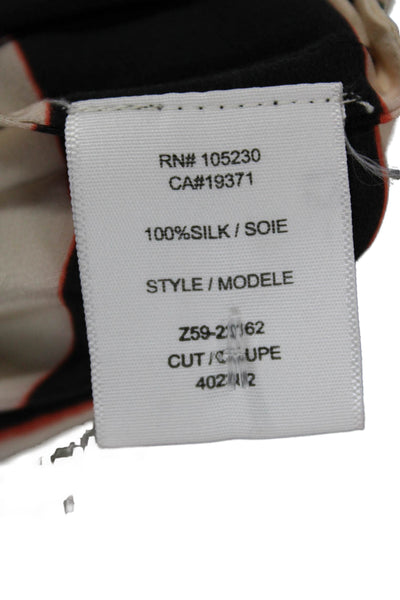 Joie Womens Black Silk Striped V-Neck Sleeveless Basic Tank Size XS